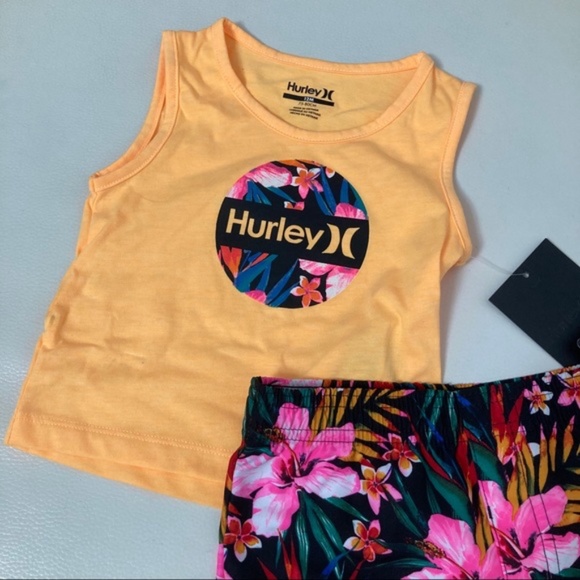 Hurley flower cute sleeveless shorts set - Picture 2 of 5